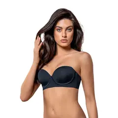LEONISA - Sostén strapless de realce suave 71318 Negro