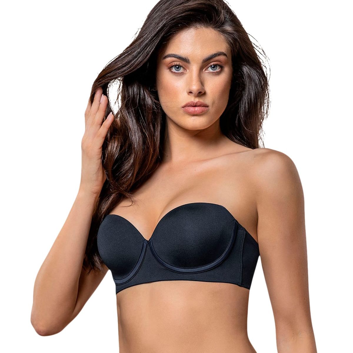 LEONISA - Sostén strapless de realce suave 71318 Negro