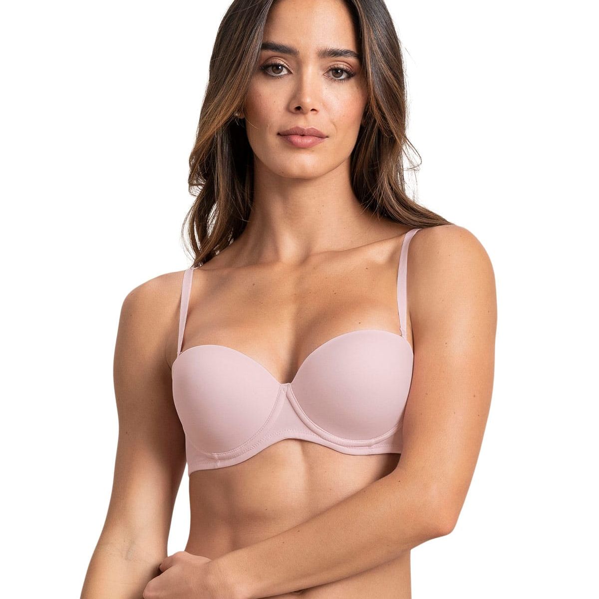 LEONISA - Sostén strapless con arco de realce suave 71320 Rosado