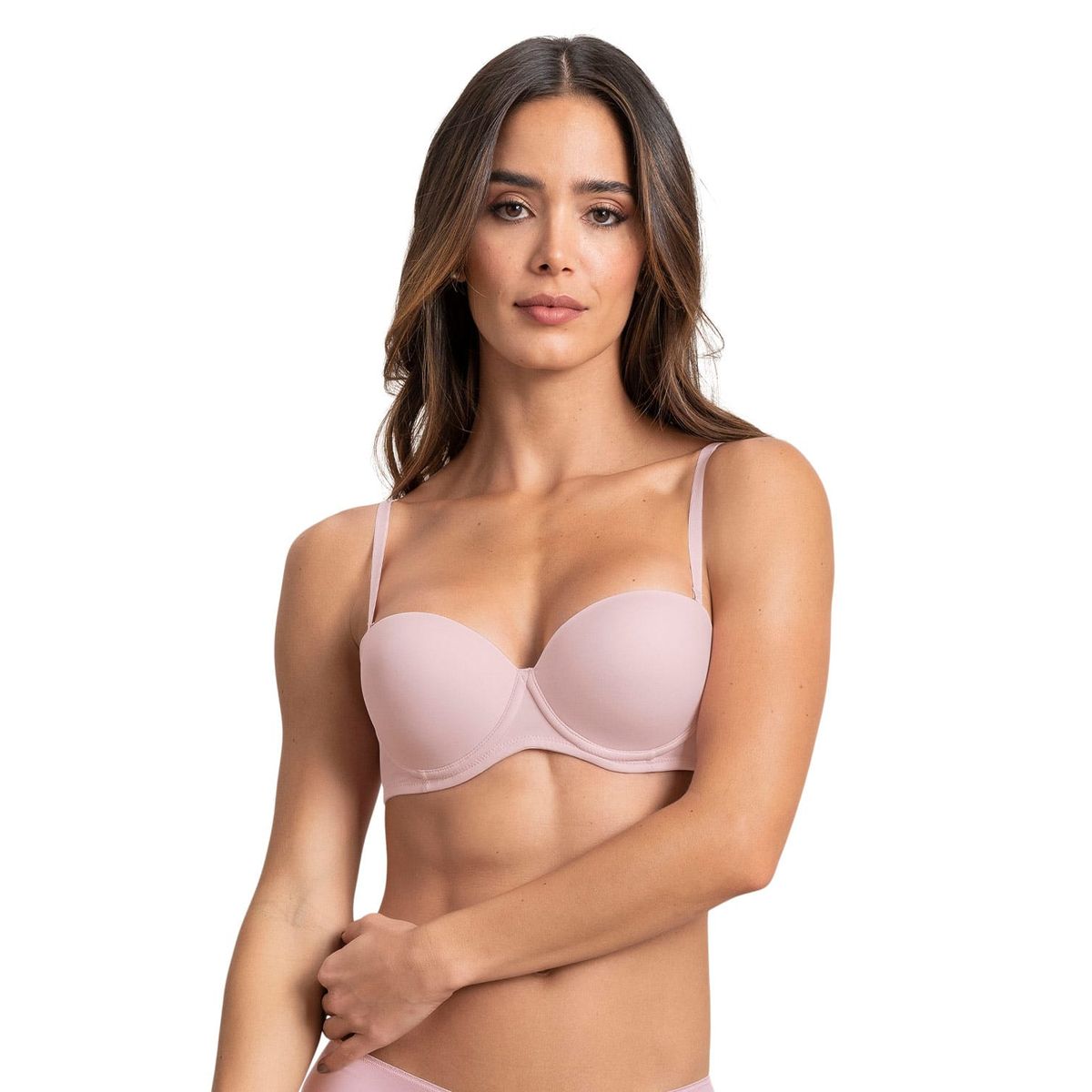 LEONISA - Sostén strapless con arco de realce suave 71320 Rosado