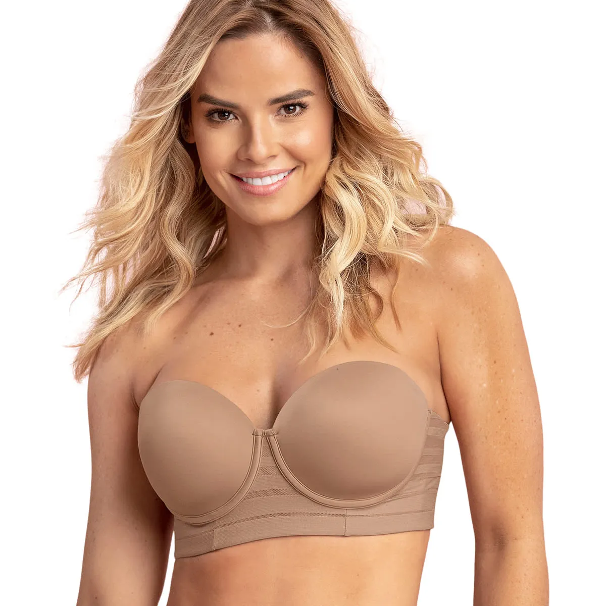 LEONISA - Sostén 011986 Strapless Marrón