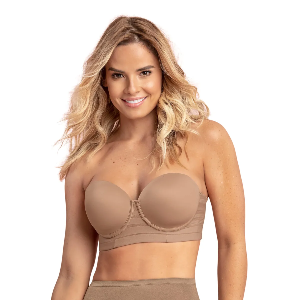 LEONISA - Sostén 011986 Strapless Marrón