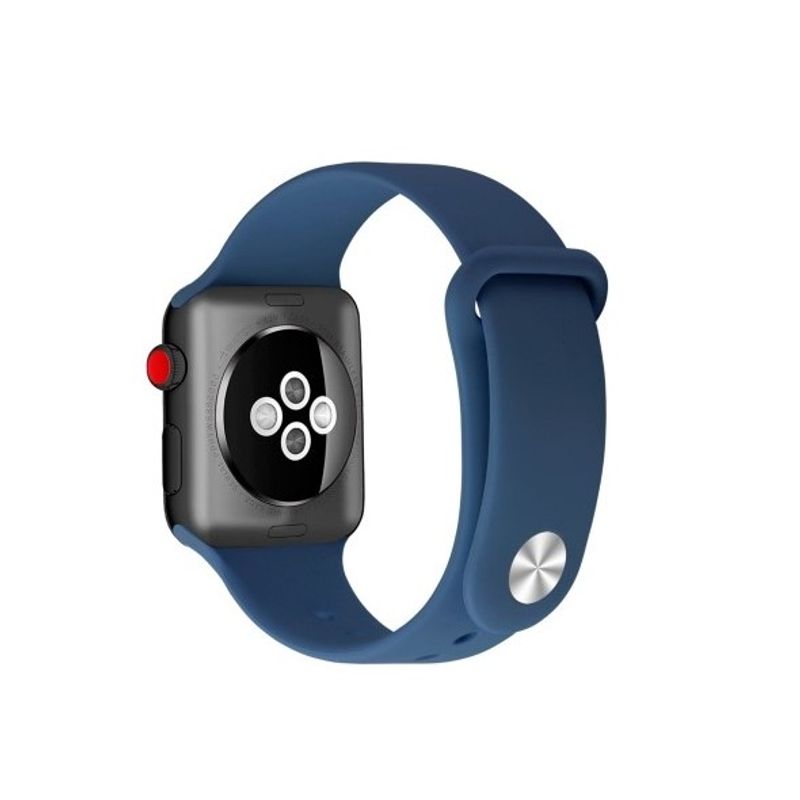 GENERICO - Correa Banda Boton Iwatch Applewatch Azul Marino 42-44-45MM