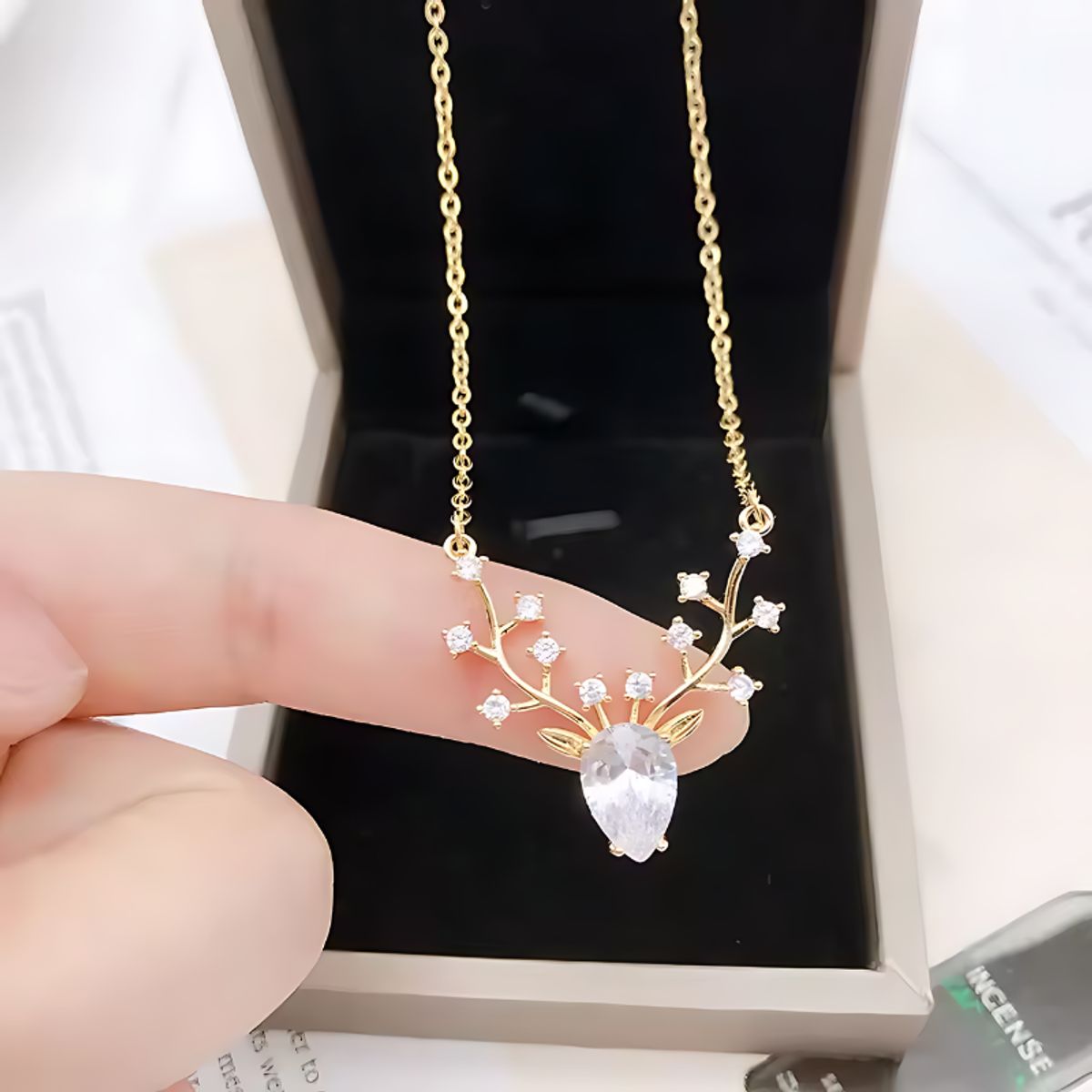 GENERICO - Collar De Venado Colgante Cadena Dije Brillante Para Mujer