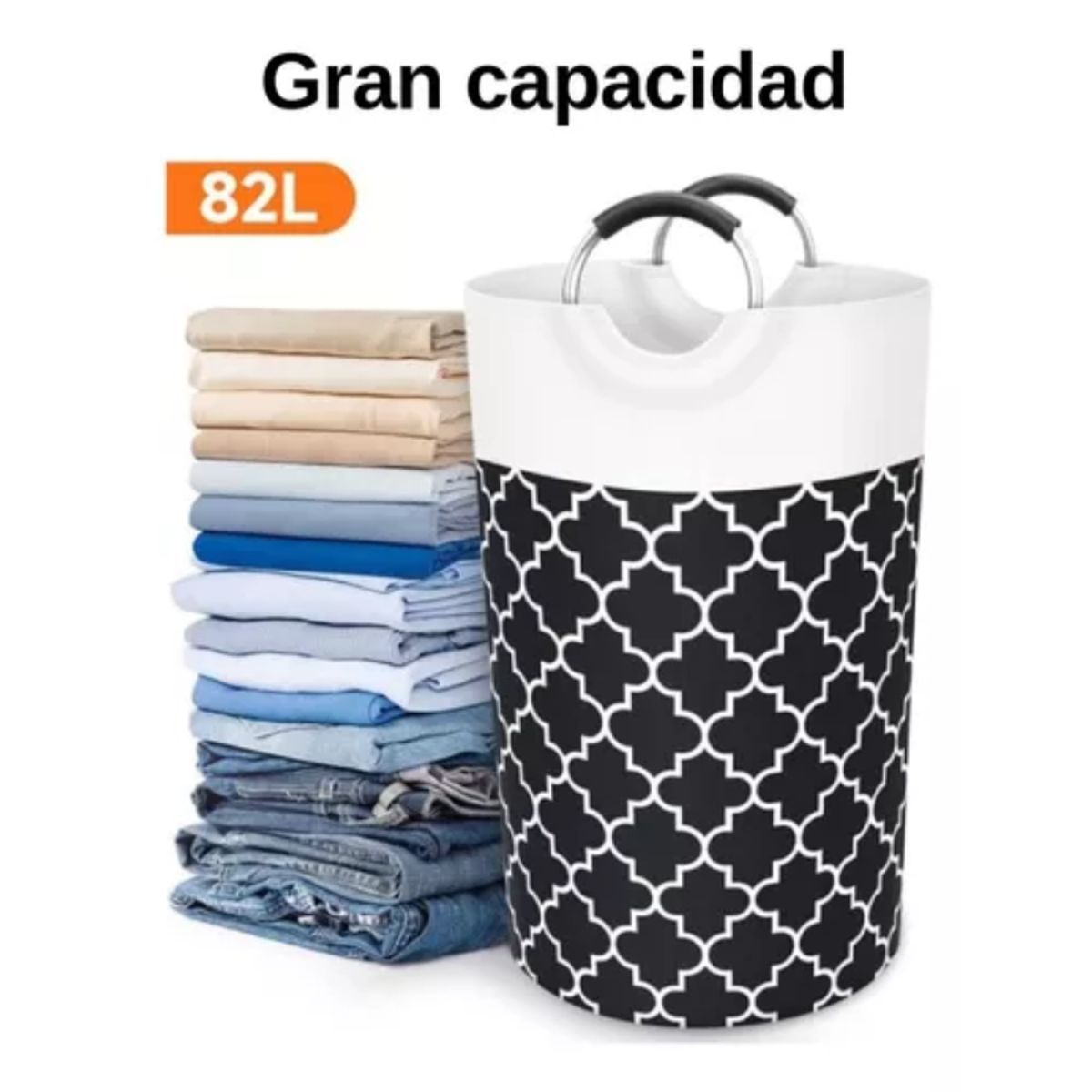 GENERICO - Cesto Plegable De Ropa 82 L Con Asa Organizador Closet Baño