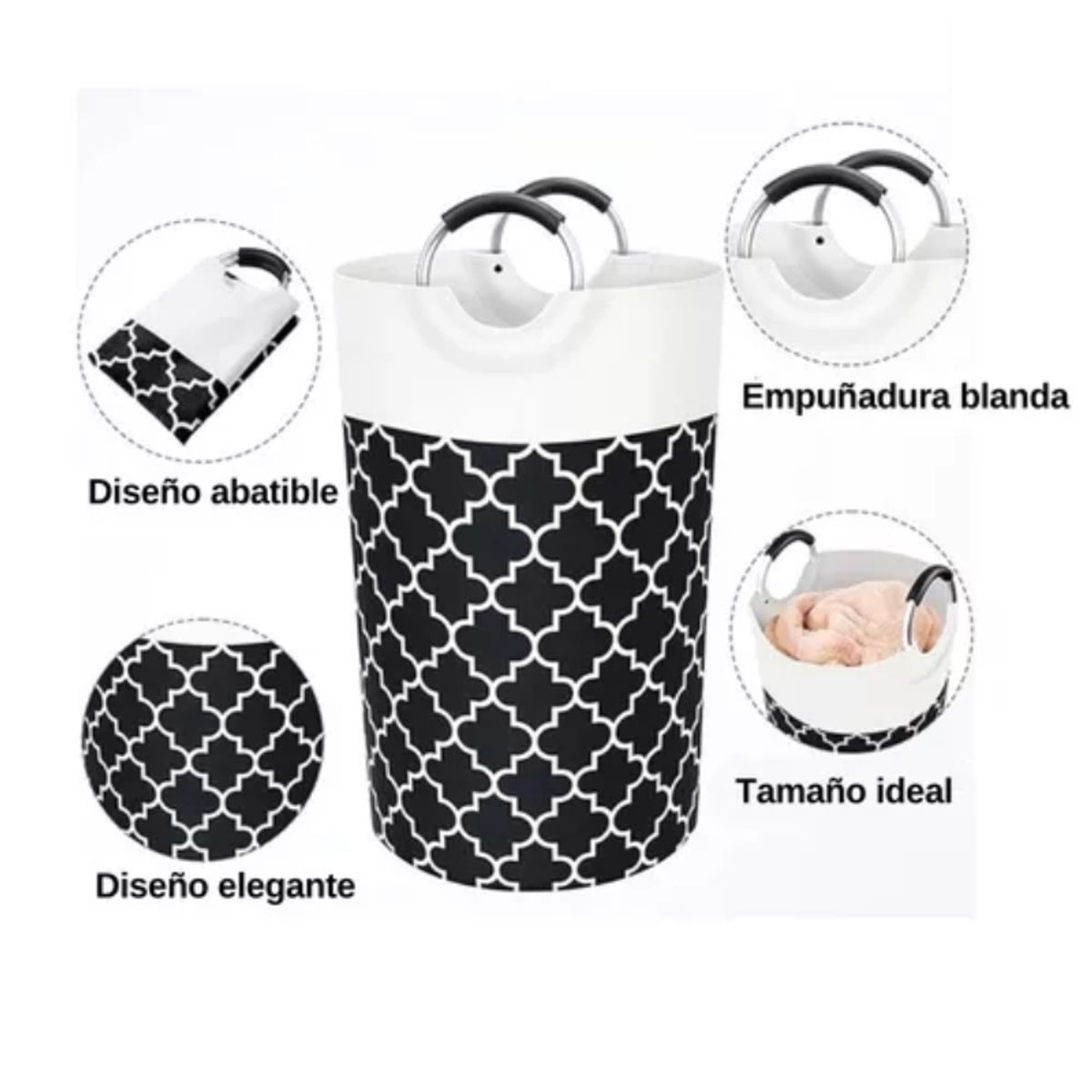 GENERICO - Cesto Plegable De Ropa 82 L Con Asa Organizador Closet Baño