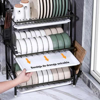 Imagen 2 del producto Secaplatos Escurridor de Loza 3 Niveles Bandejas Anti Goteos