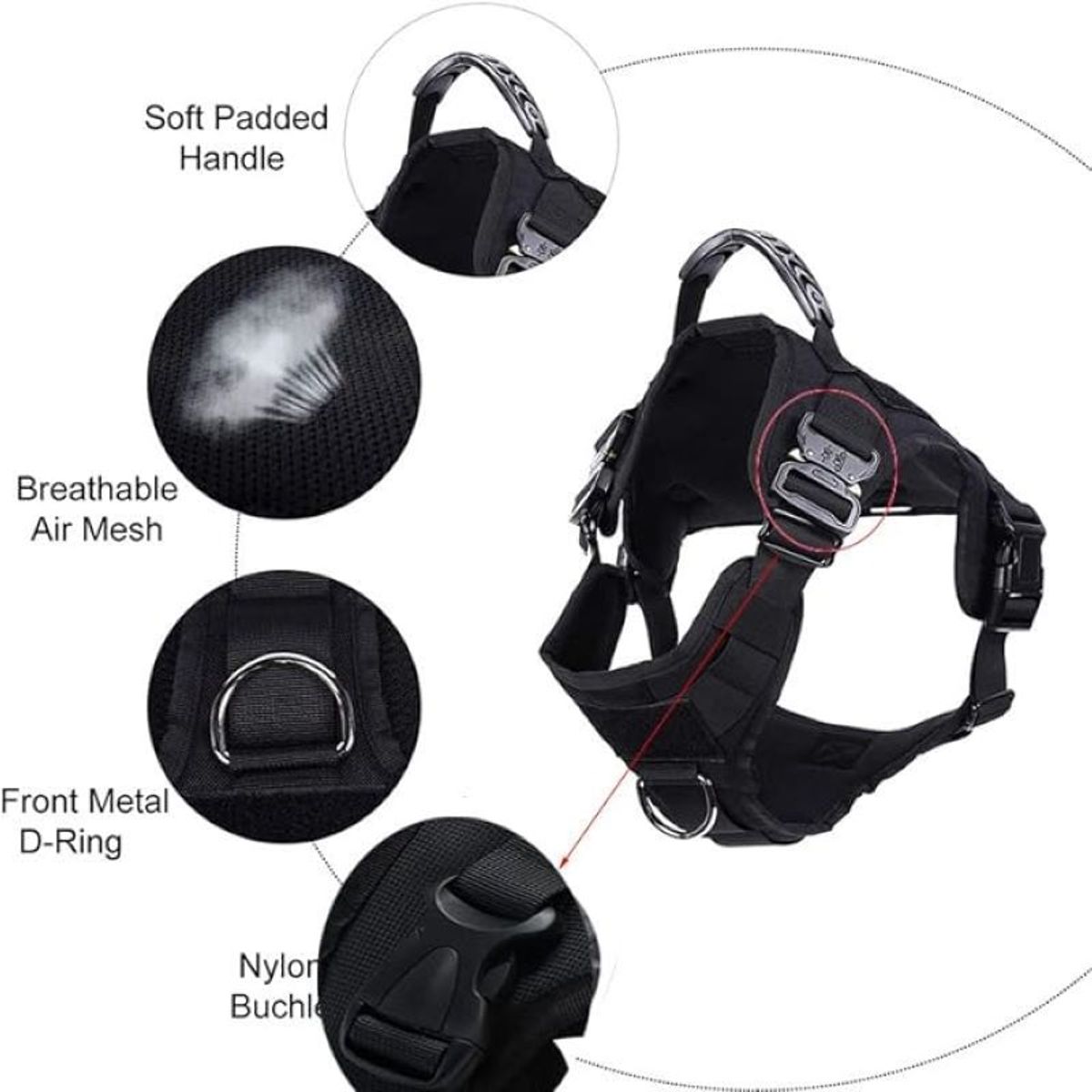 METALFER - Arnés Táctico Para Perro Ajustable Chaleco Militar Talla L