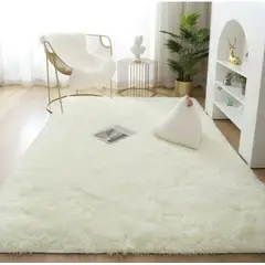 ANGELES DEL HOGAR - Alfombras peluda tipo Shaggy 200x300 cm Blanco