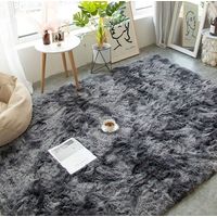 Alfombras peluda tipo Shaggy 200x300 cm Negro Jaspeado