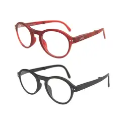 KANALLA - Pack 2 Lentes De Lectura Plegable Con Filtro Azul mod Negro / Rojo Oscuro 1.5