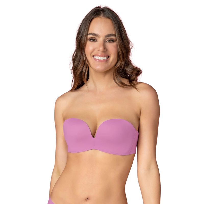 LEONISA - Sostén strapless Antigravedad de realce alto sin arco 011841 Rosado Medio