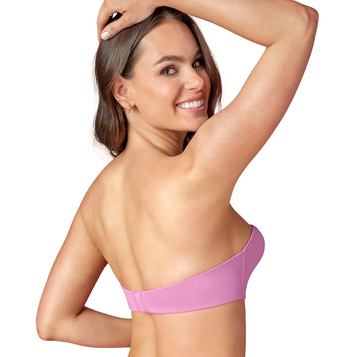 LEONISA - Sostén strapless Antigravedad de realce alto sin arco 011841 Rosado Medio