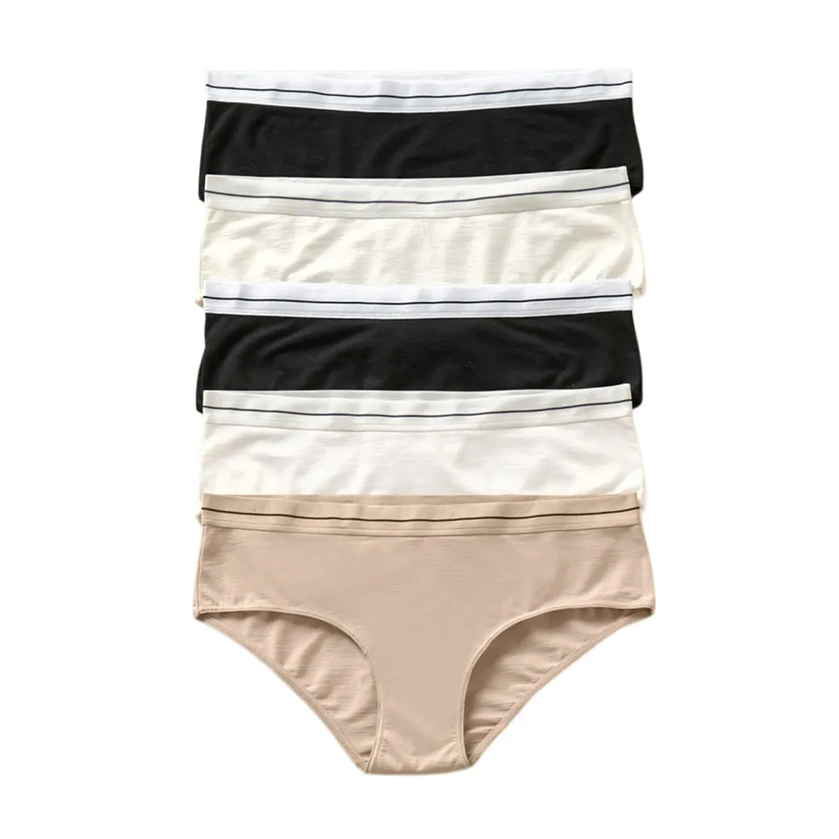 LEONISA - Leonisa Pack x 5 calzones tipo pantaleta 12999X5 Perla/Café