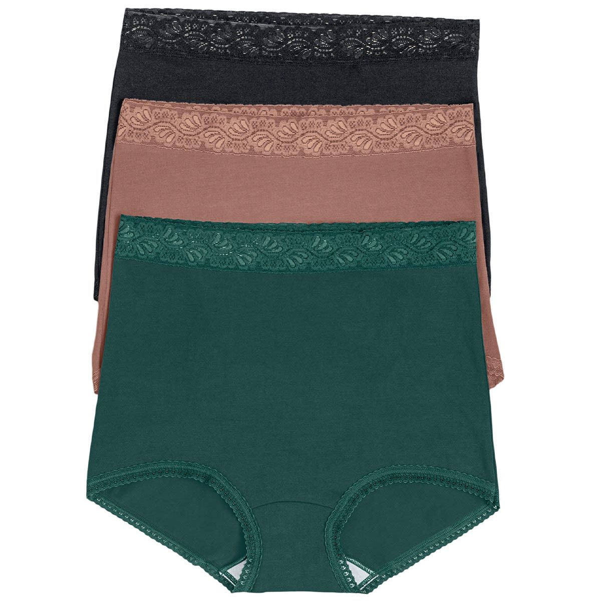 LEONISA - Pack x 3 calzones clásicos con toques de encaje 118X3 Salmón