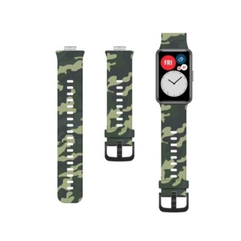 GENERICO - Correa De Camuflaje Compatible con Huawei Watch Fit Verde M