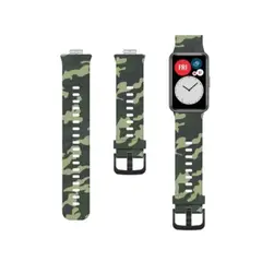 GENERICO - Correa De Camuflaje Compatible con Huawei Watch Fit Verde M