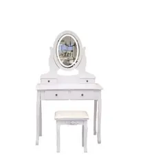 GENERICO - Tocador Vintage Blanco con Luz LED