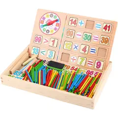 GENERICO - Juguete Matematico Montessori Suma Resta Reloj + Pizarra