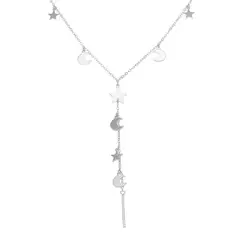 GENERICO - Collar cascada media luna y estrellas de plata s925