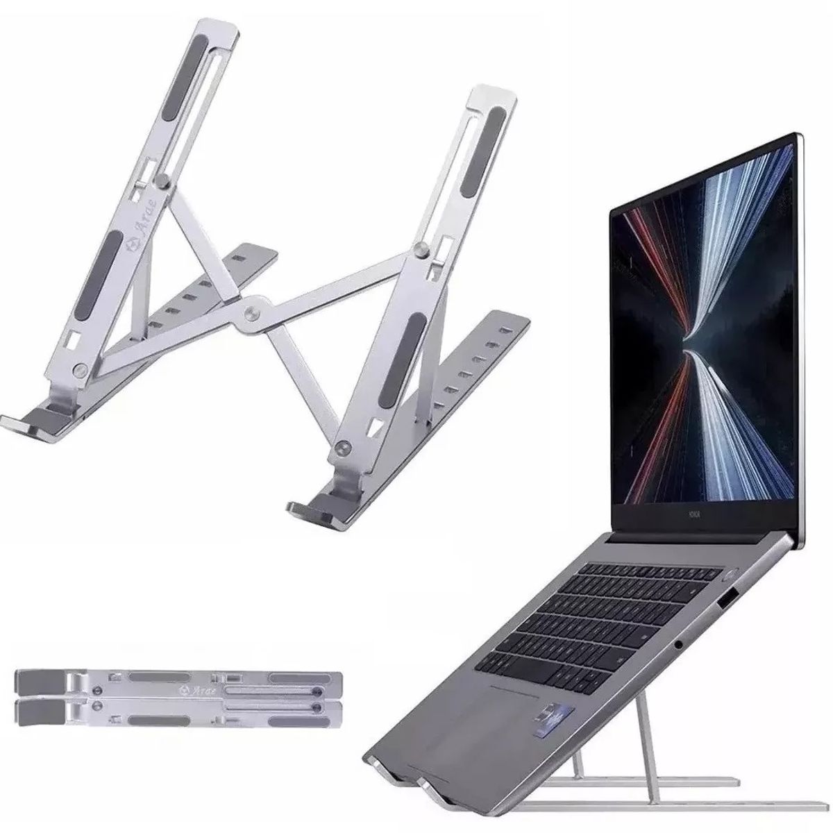 GENERICO - Soporte De Notebook Aluminio vertical ajustable y plegable portátil