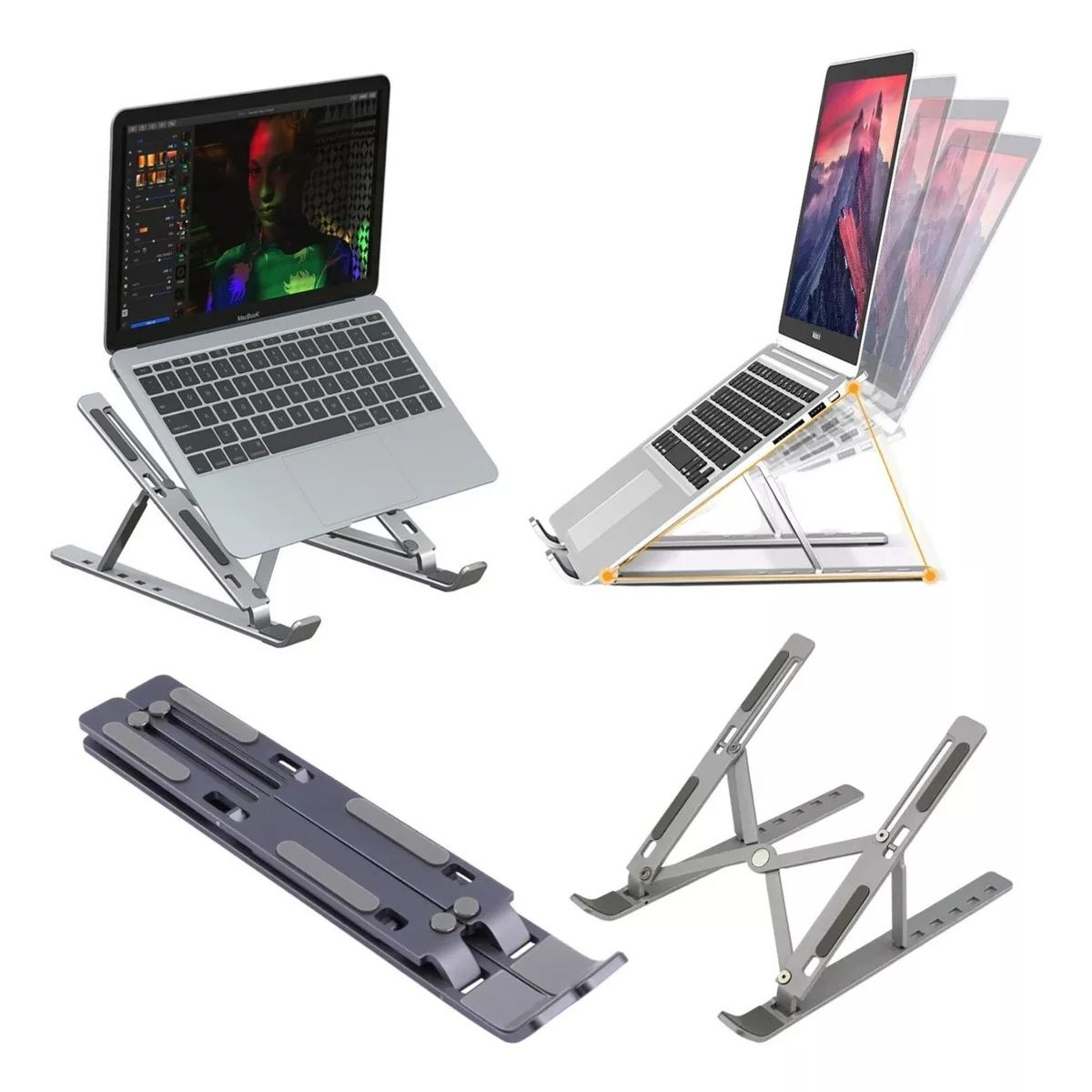 GENERICO - Soporte De Notebook Aluminio vertical ajustable y plegable portátil