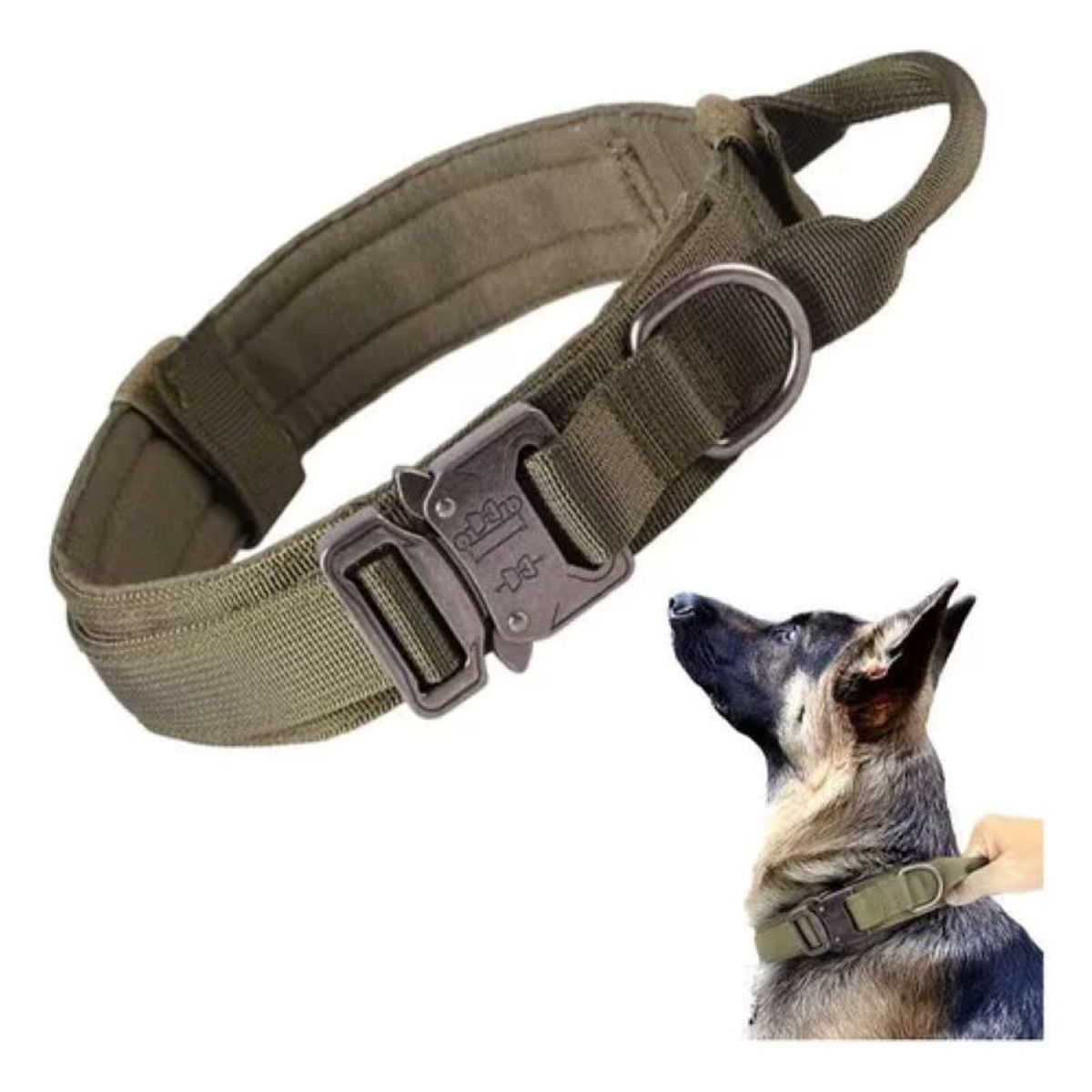 METALFER - Collar Para Perro Táctico Color Verde Tamaño Del Collar Xl