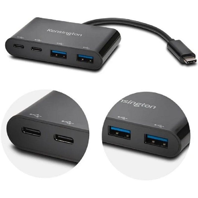 KENSINGTON - Adaptador Kensington Hub USB-C a USB-B(2) y USB-C(2) 4 Puertos