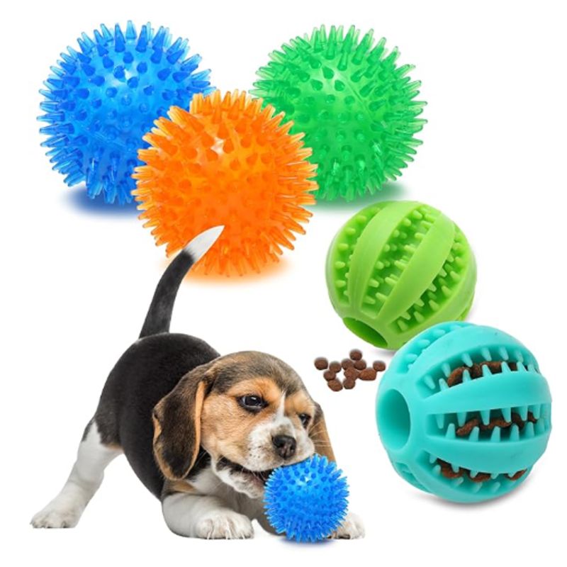 GENERICO - Set 24 Pelota Dental y Luz/Sonido Juguete Mascotas Perro 6cm