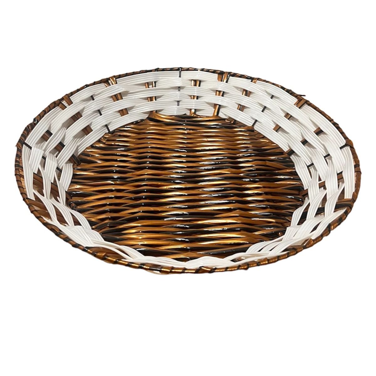 GENERICO - Bandeja Cesta De Ratan Cesta Tejida Bicolor 30x5cm