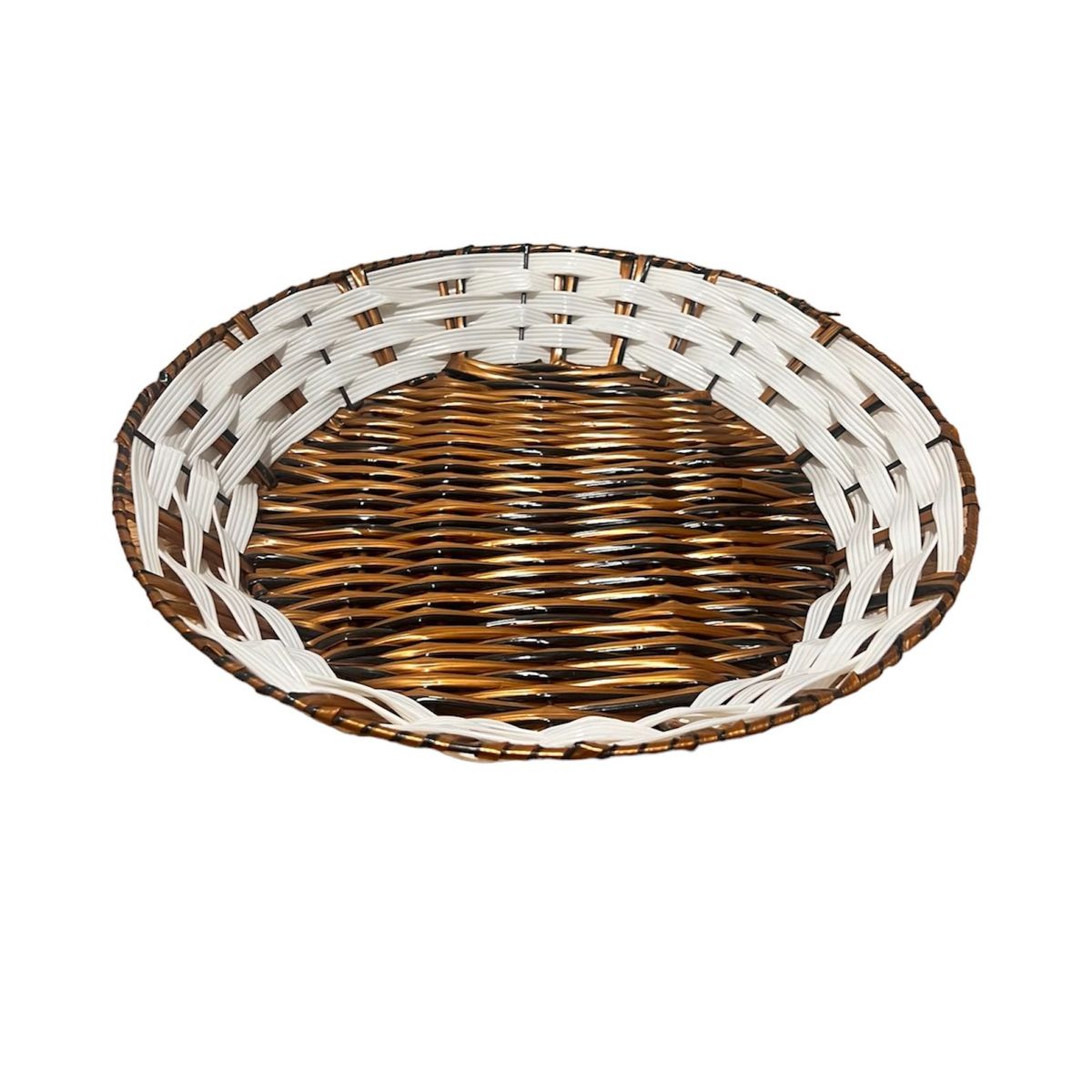 GENERICO - Bandeja Cesta De Ratan Cesta Tejida Bicolor 30x5cm