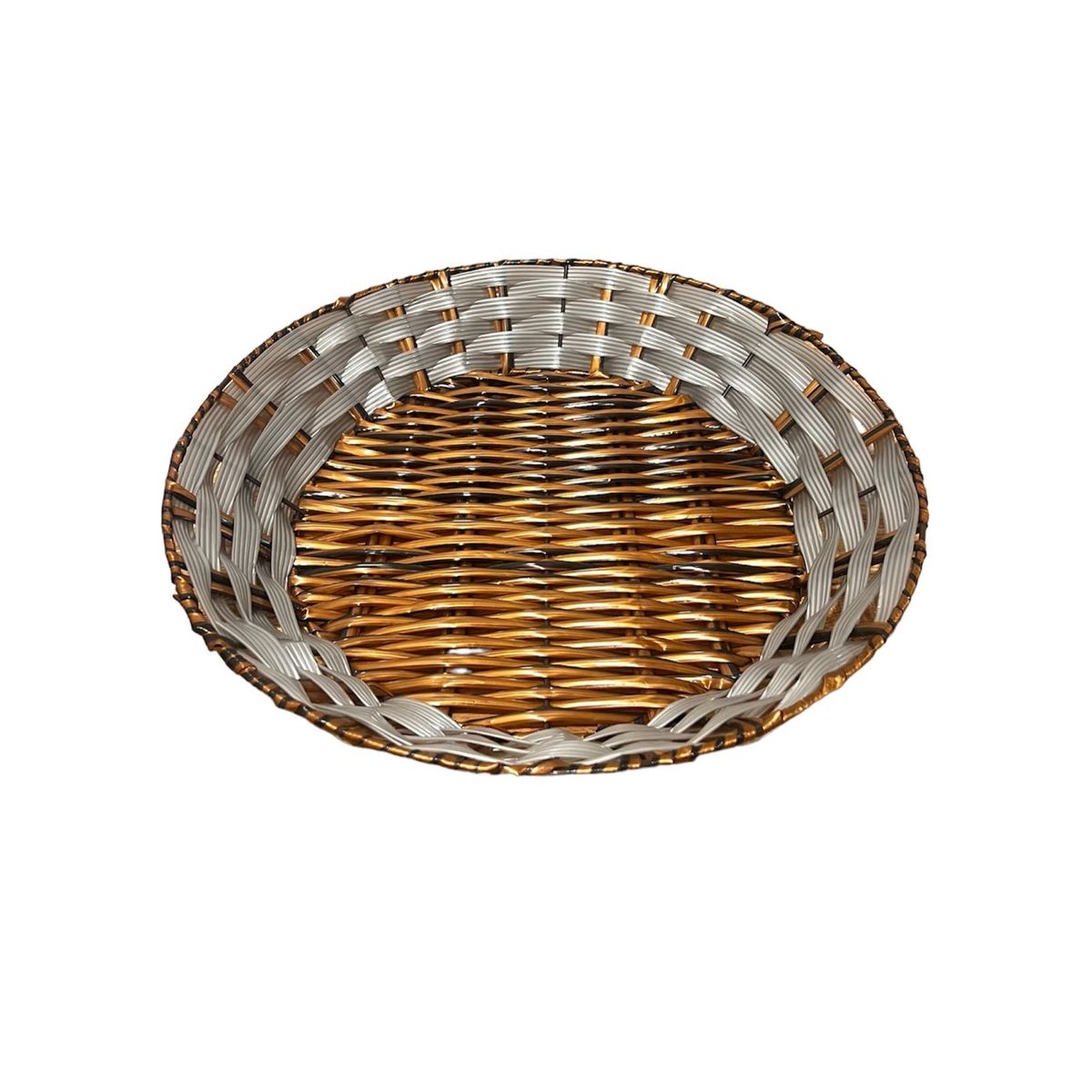 GENERICO - Bandeja Cesta De Ratan Cesta Tejida Bicolor 30x5cm