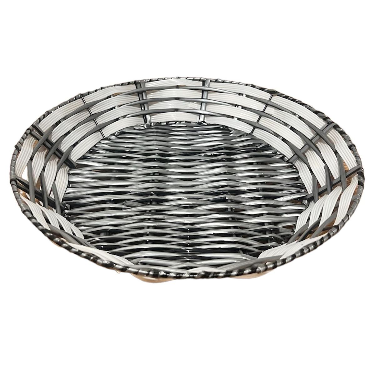 GENERICO - Bandeja Cesta De Ratan Cesta Tejida Bicolor 30x5cm