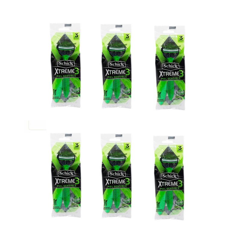 SCHICK - Maquina Afeitar Desechable Piel Sensible 6 Unidades