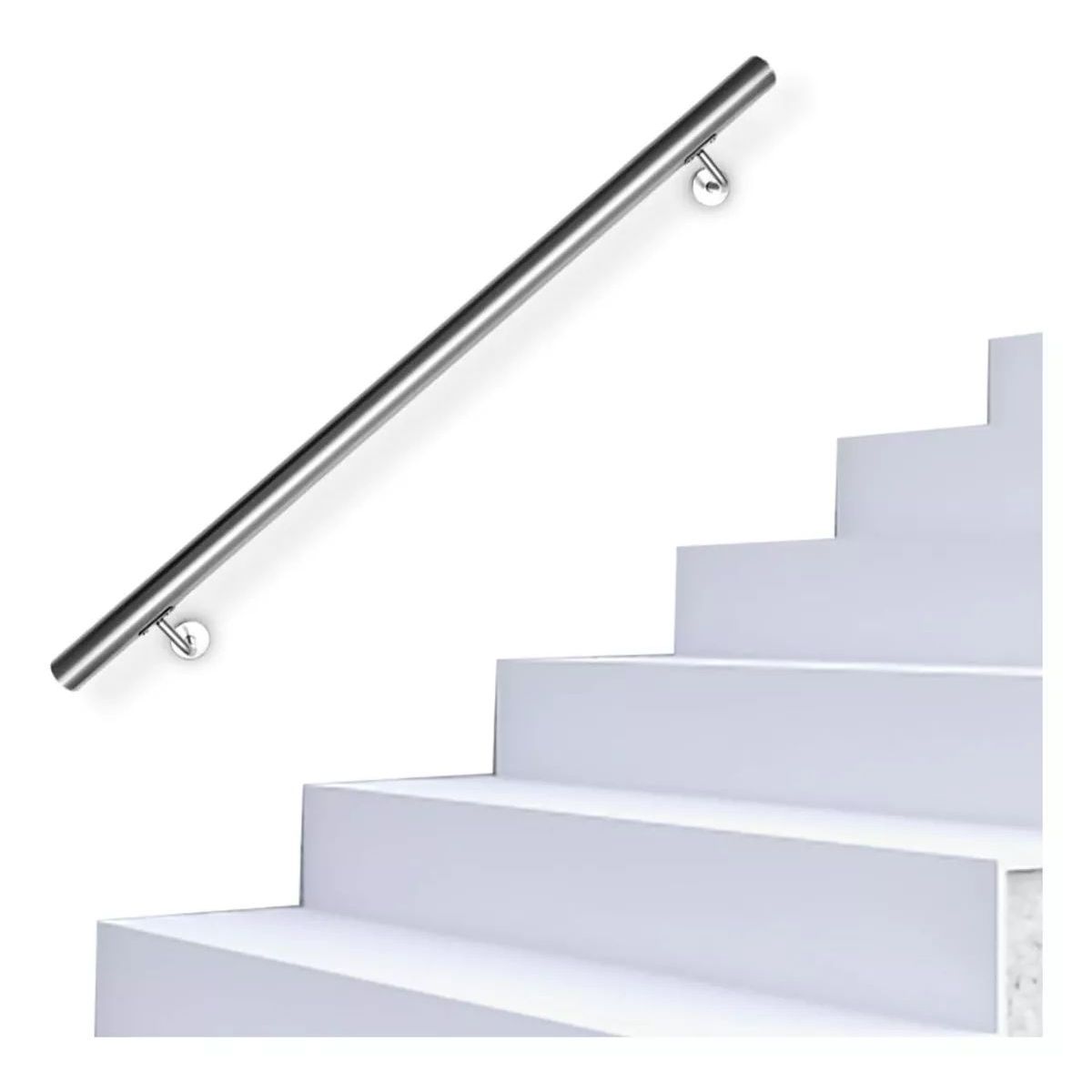 KUANGYE - Pasamanos De Tubo Plata Escaleras De 1m+tornillo Para Escuel