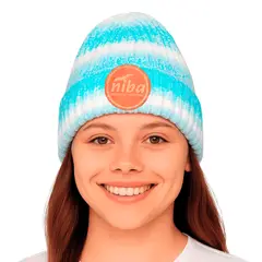 NIBA - Gorro De Lana Arcoiris Azul