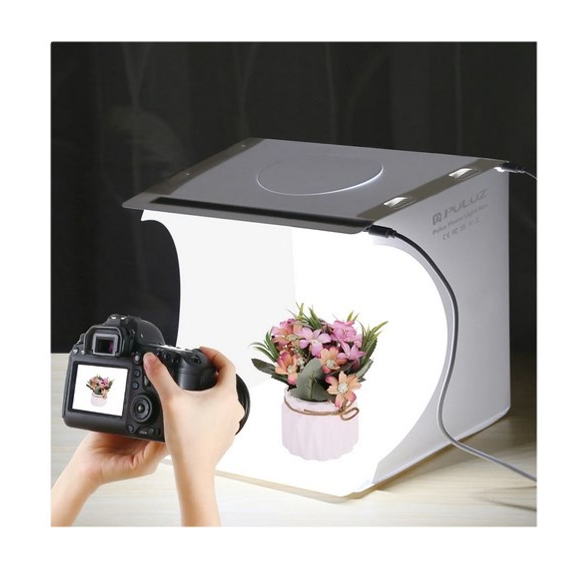 GENERICO - Mini CAJA DE LUZ profesional para estudio fotográfico incluye luz LED