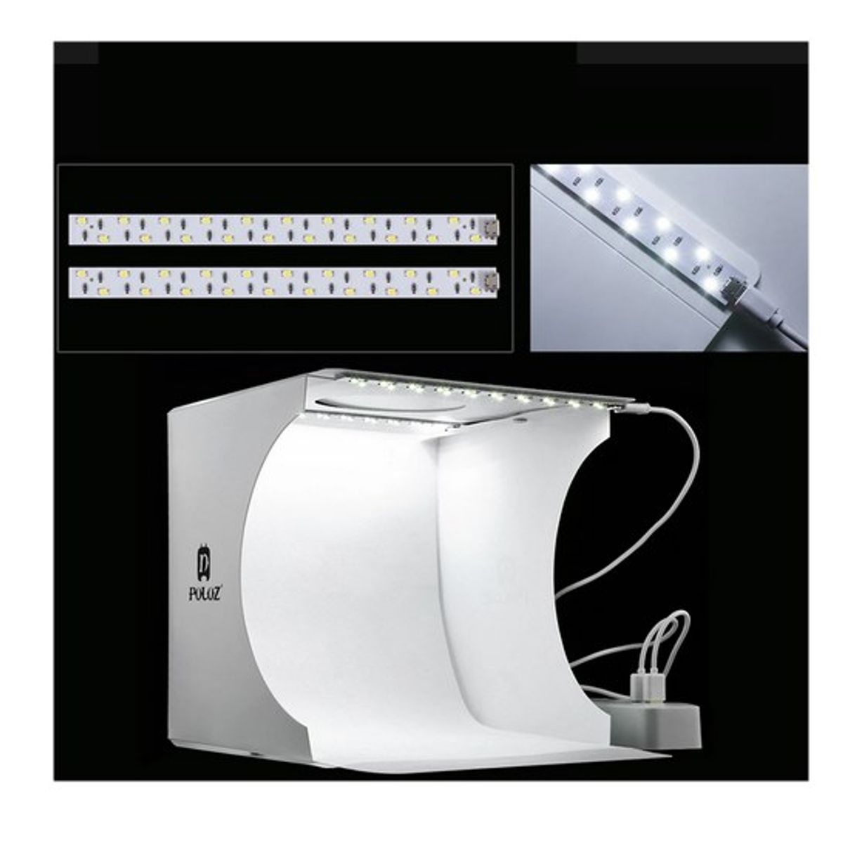 GENERICO - Mini CAJA DE LUZ profesional para estudio fotográfico incluye luz LED