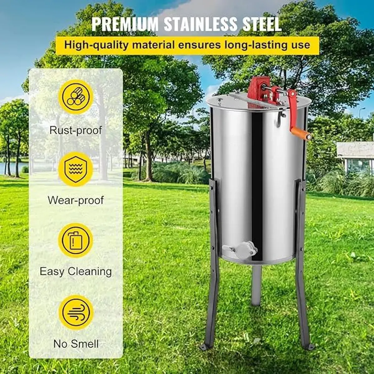 KUANGYE - 3 Marco Extractor De Centrifuga Miel Manual Acero Inoxidable