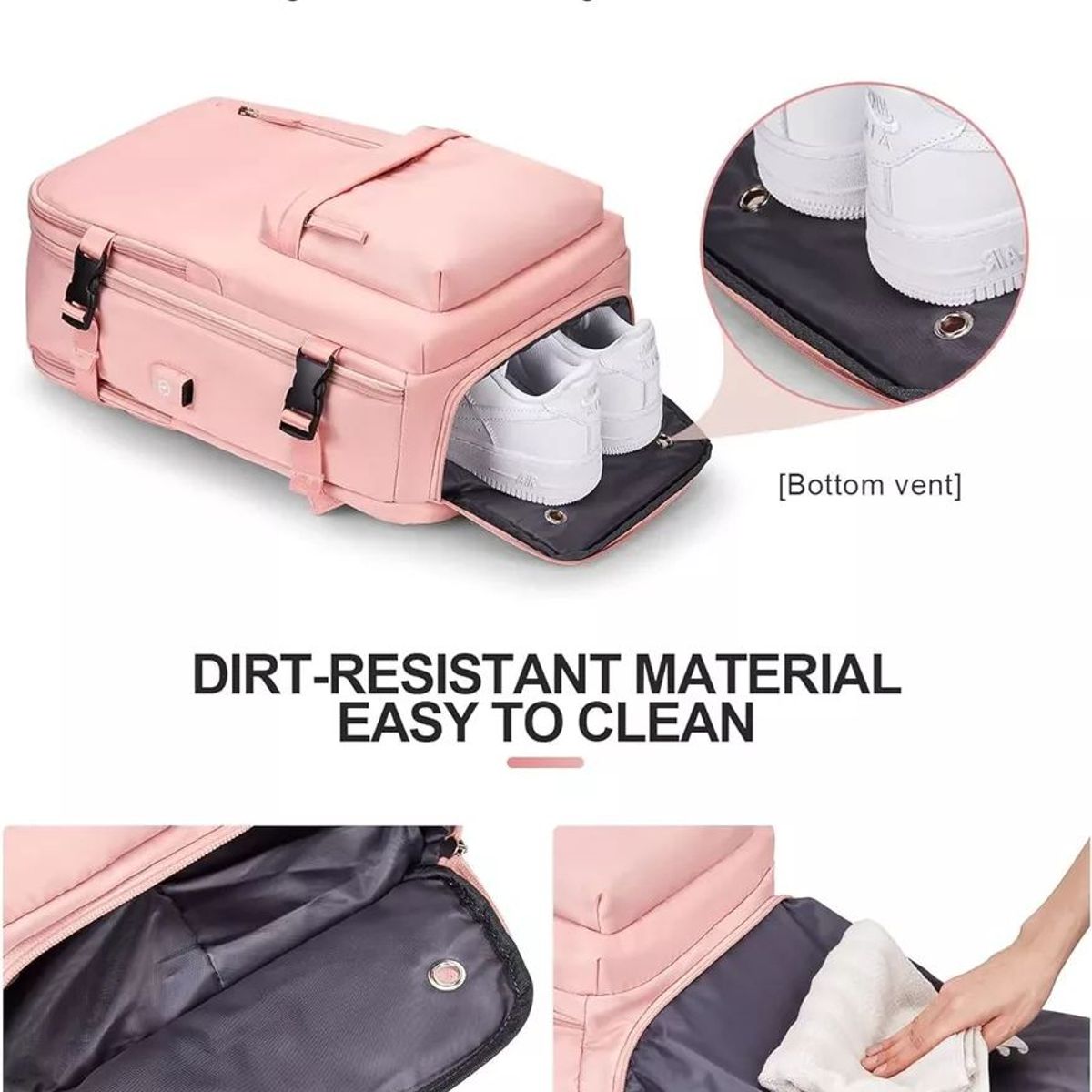 KUANGYE - Mochila De Viaje Cabina Avión Impermeable Viral Zapatos Usb