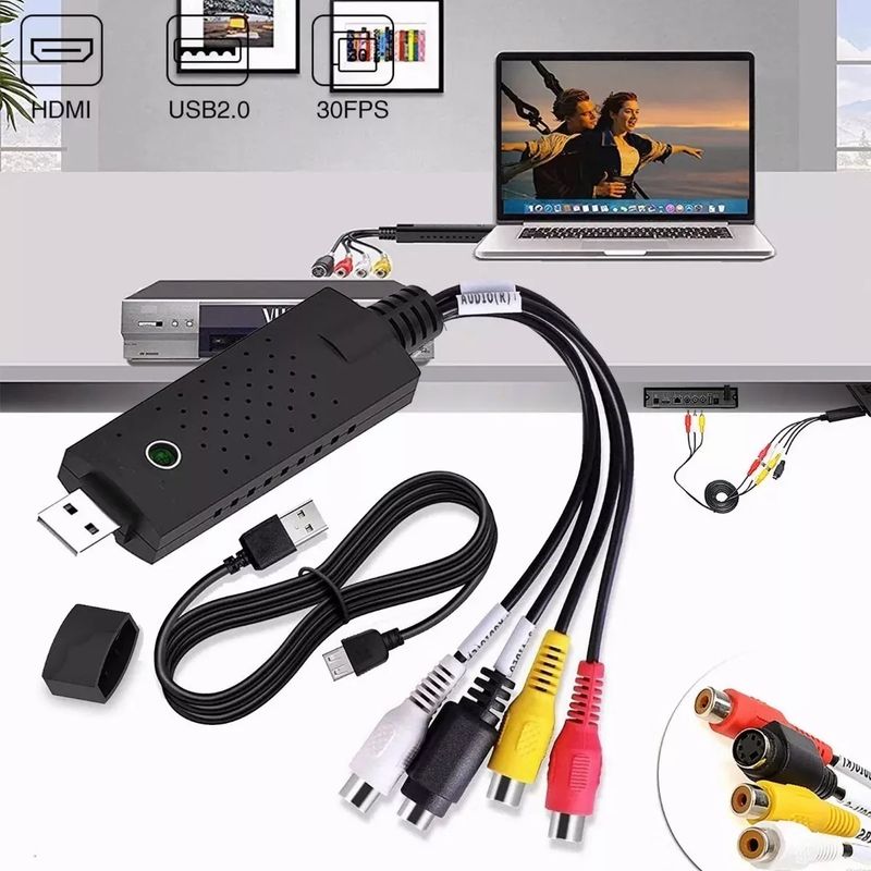 EDWINAYY - Capturadora De Video Audio Digital Convertidor Para Vhs Dvd