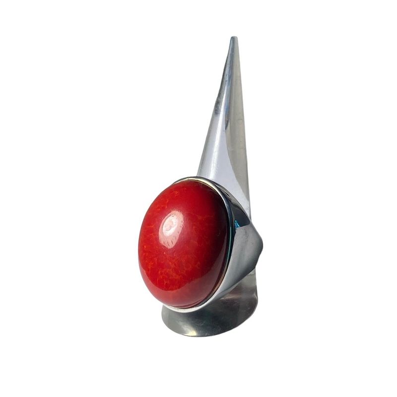 TAETHAI - Anillo de plata 925 con Coral rojo tai