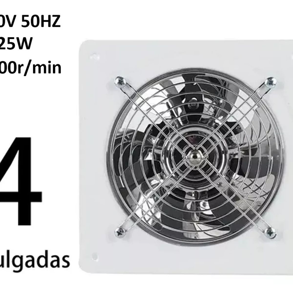 KUANGYE - Extractor De Aire Metálico Industrial 4 Pulgadas Para Baño Cocina