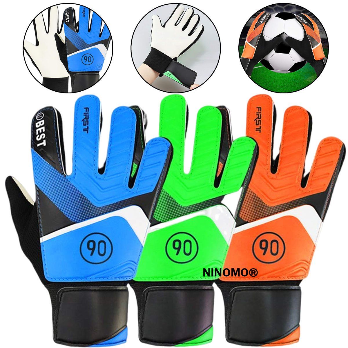 EDWINAYY - Guantes Arquero Antideslizante De Futbol Para Ni?os Emulsión