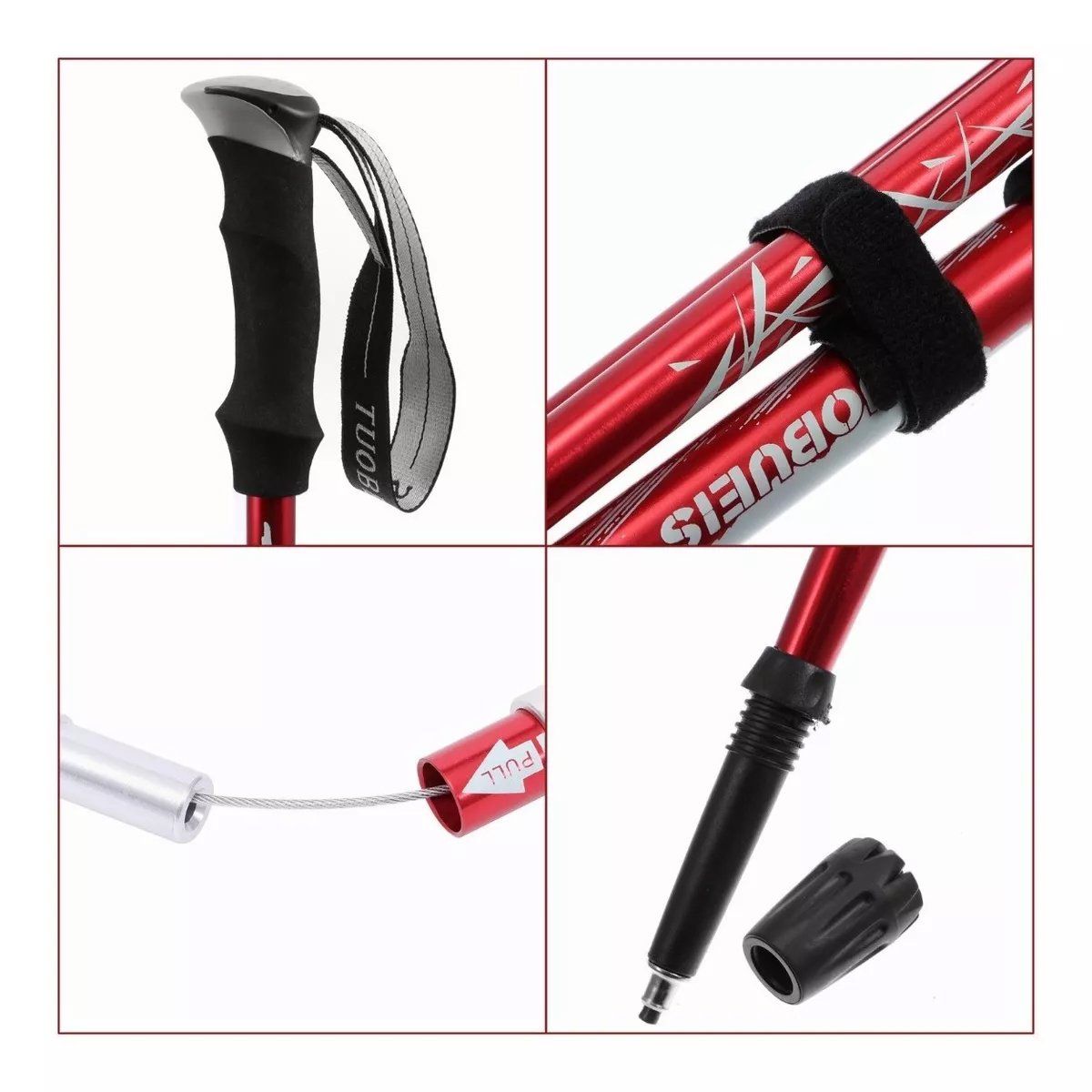 EDWINAYY - Bastón Plegable Ligero Senderismo Treking Caminar Escalar