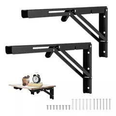 KUANGYE - 2 Bisagras Escuadra Soporte Estante Repisa Plegable 40cms