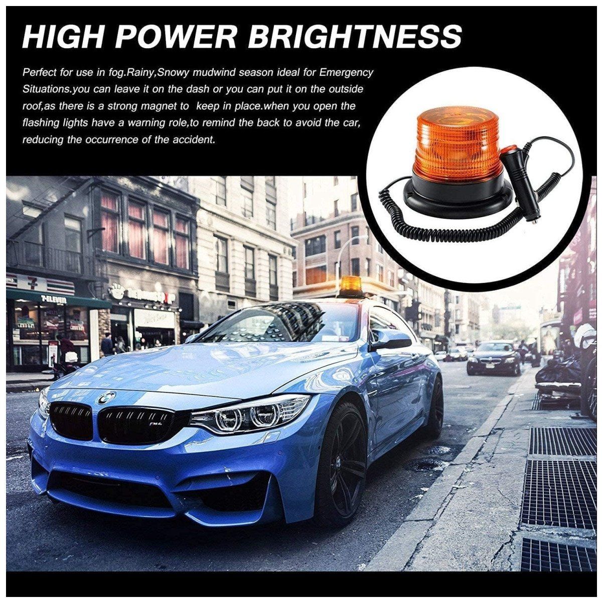 KUANGYE - Baliza Luz Led Ámbar Techo Iman 12v-24v