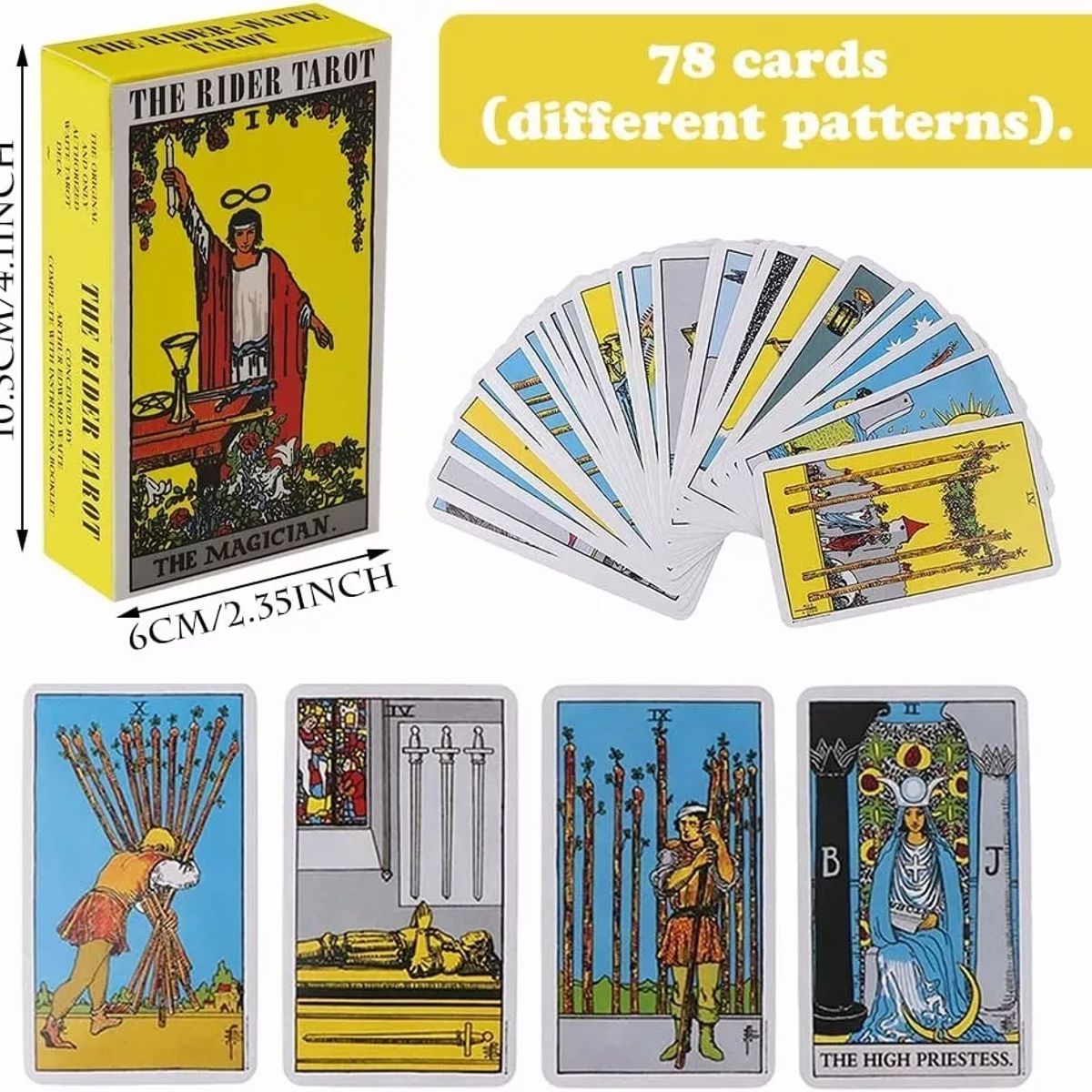 EDWINAYY - Cartas Tarot Mazo Rider Waite Arcanos Lectura En Espa?ol