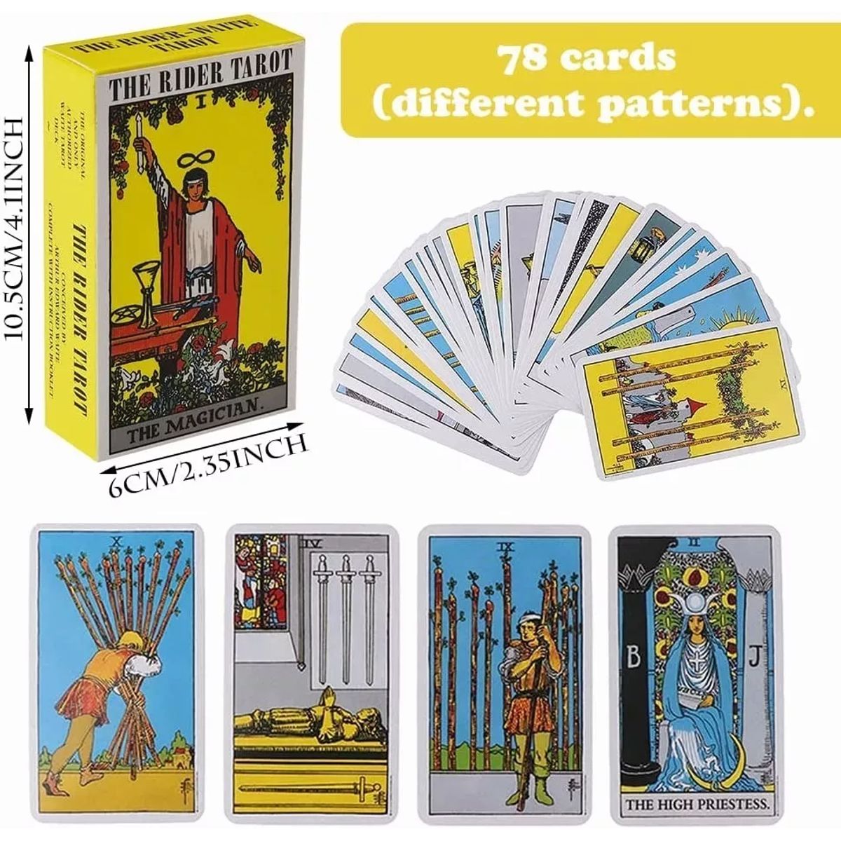 EDWINAYY - Cartas Tarot Mazo Rider Waite Arcanos Lectura En Espa?ol