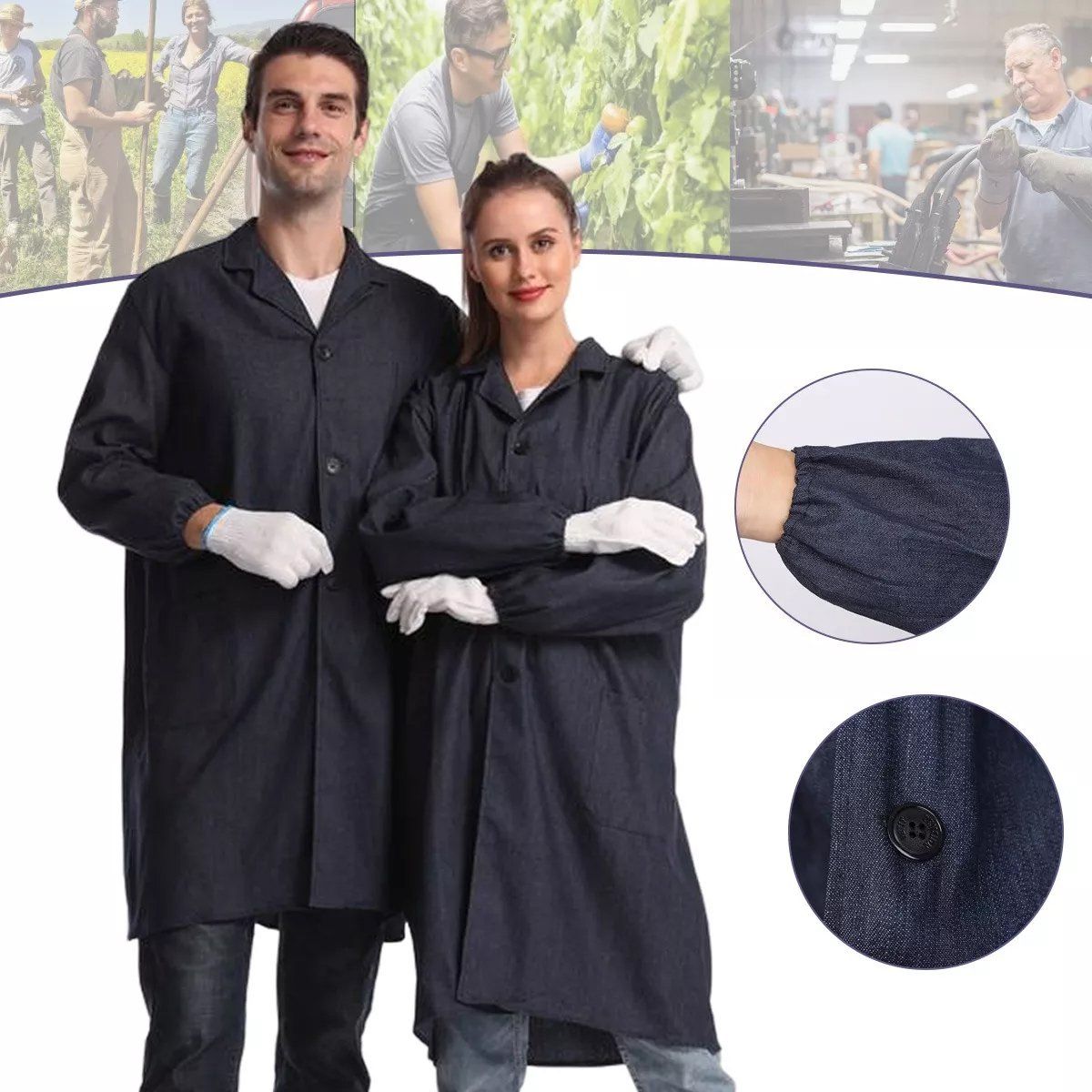 EDWINAYY - Cotona Poplin Overol - Calidad Premium Delantal Granja